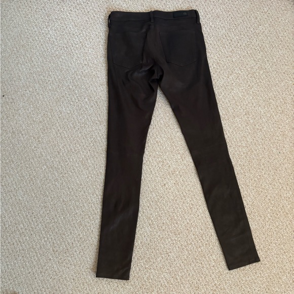 NWOT AG The Legging Super Skinny Leather Lambskin Pants in Brown - Picture 5 of 16